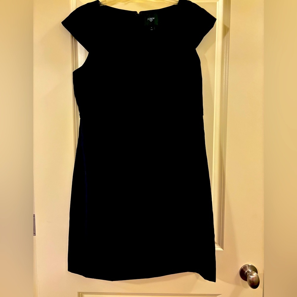 J. Crew Black Sheath Mini Dress with Flutter Cap Sleeves